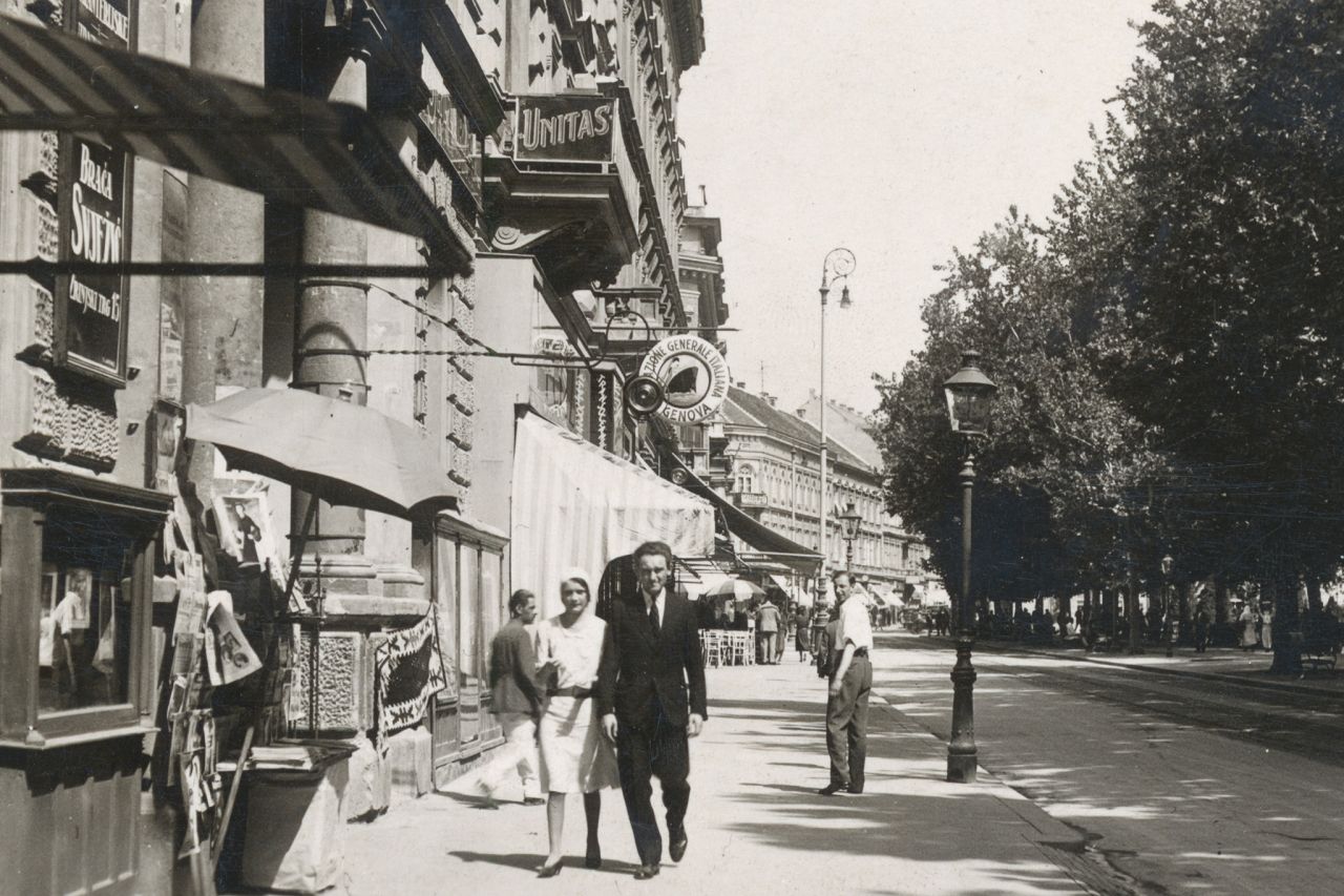 Zrinjevac oko 1930. godine, zapadna strana